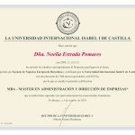 certificado master MBA Noelia Estrada